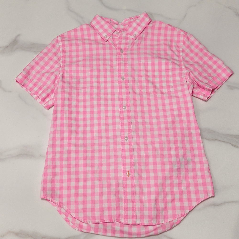 Boys size 12 Crewcuts Gingham Collared Shirt